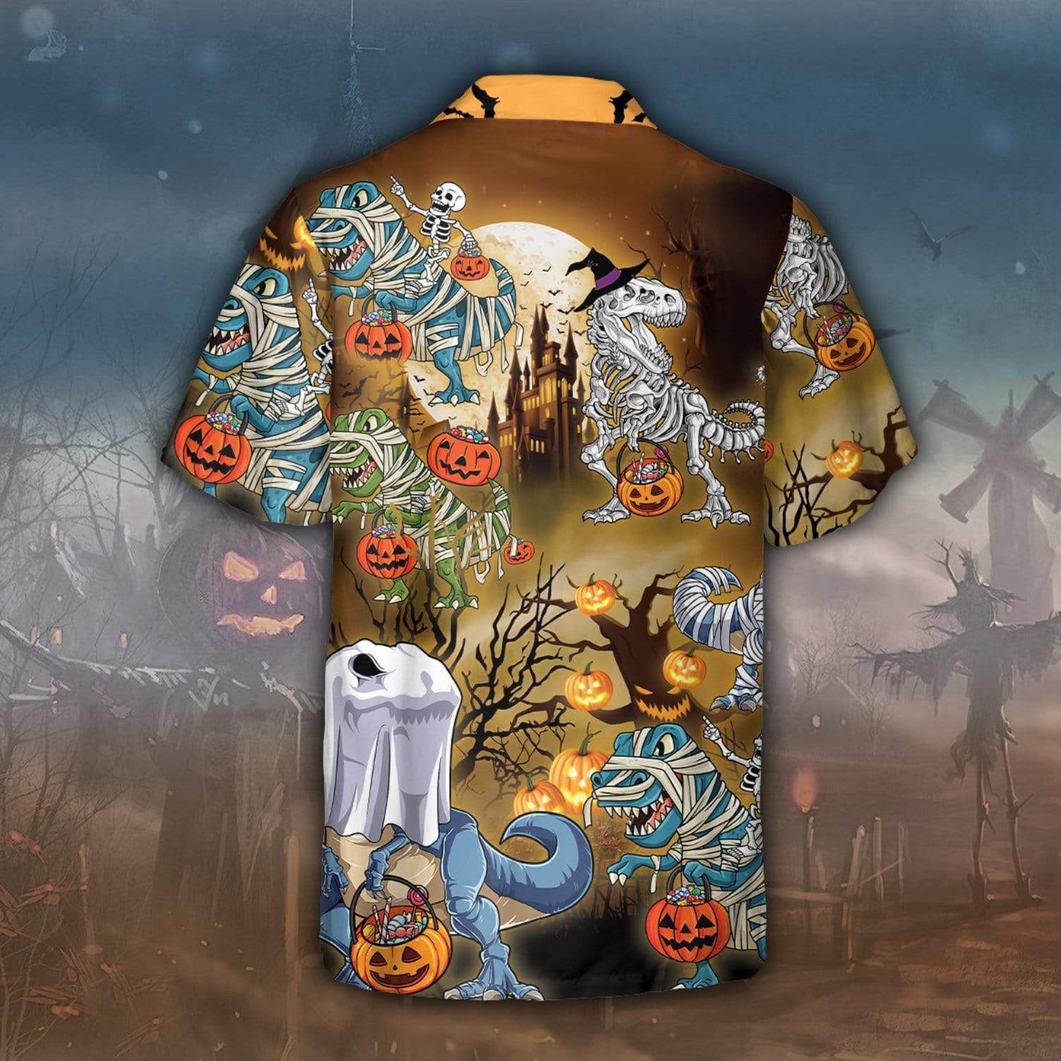 Amazing Halloween Dinosaur Hawaiian Aloha Shirts #2909V