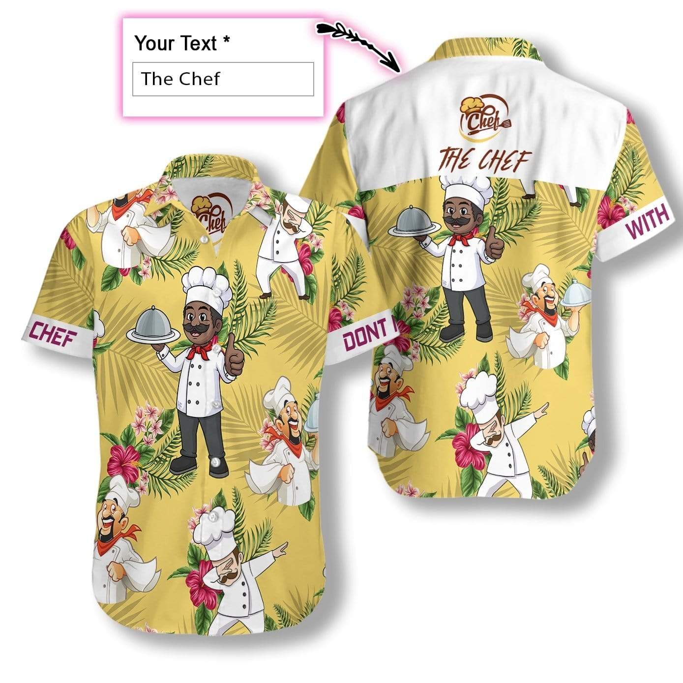 Personalized Don't Mess With The Chef Hawaiian Aloha Shirts Custom Name #DH