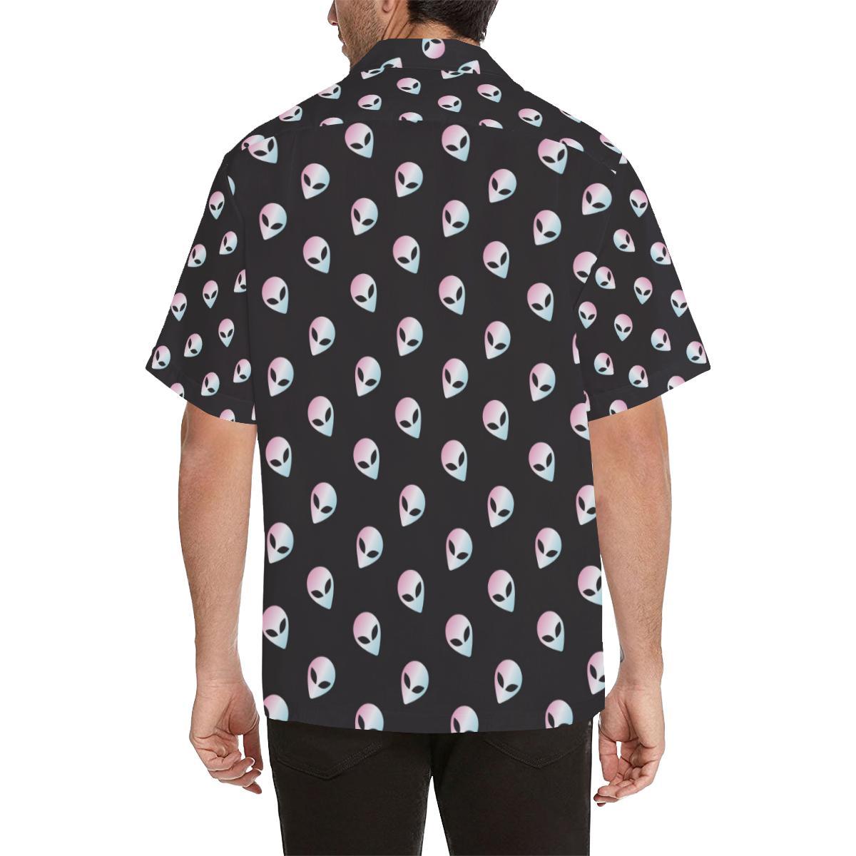 Alien Pattern Print Design 04 Mens All Over Hawaiian Shirt