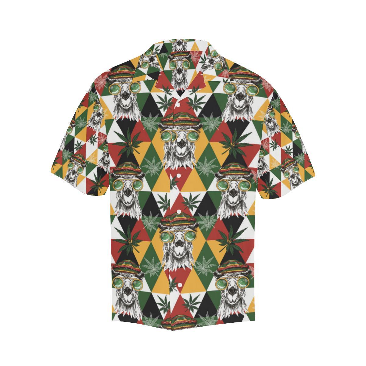Cool Camel Leaves Pattern Mens All Over Print Hawaiian Shirt
