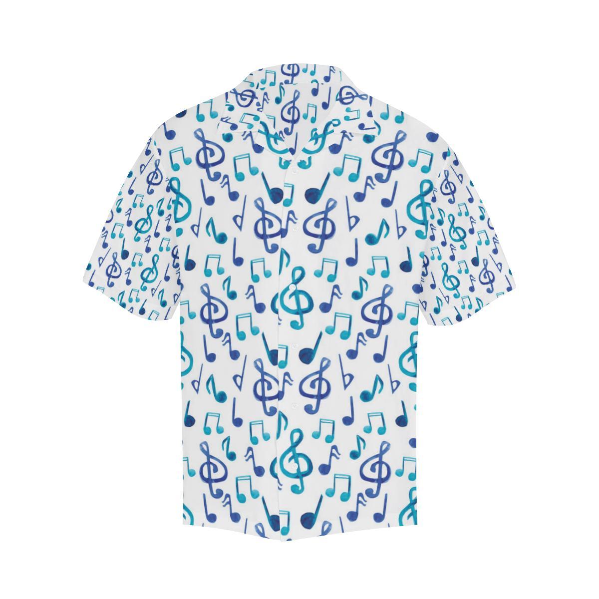 Music Notes Pattern Print Design 03 Mens All Over Hawaiian Shirt