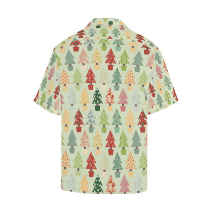 Christmas Tree Pattern Backgroind Mens All Over Print Hawaiian Shirt