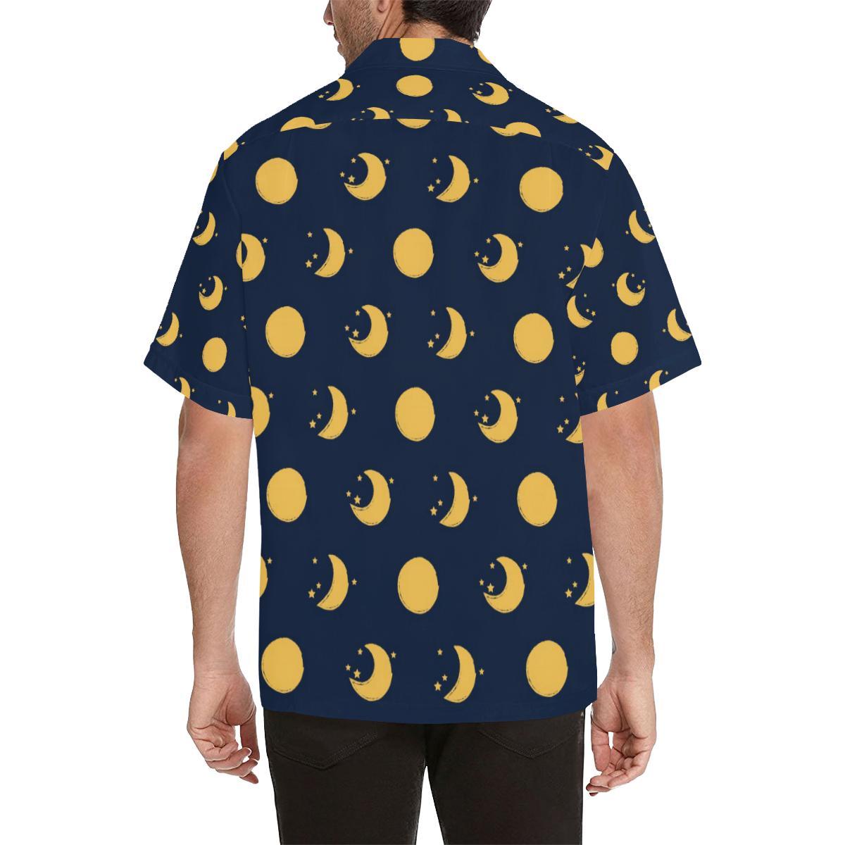 Moon Star Pattern Mens All Over Print Hawaiian Shirt