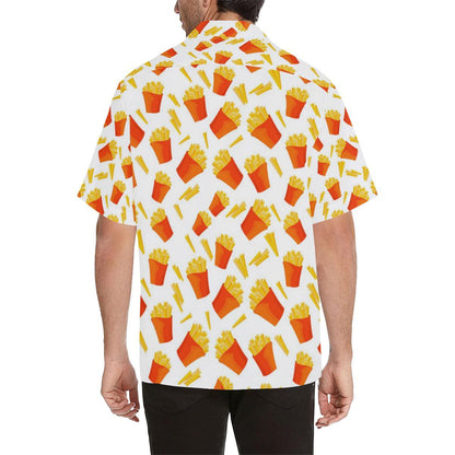 French Fries Pattern Mens All Over Print Hawaiian Shirt