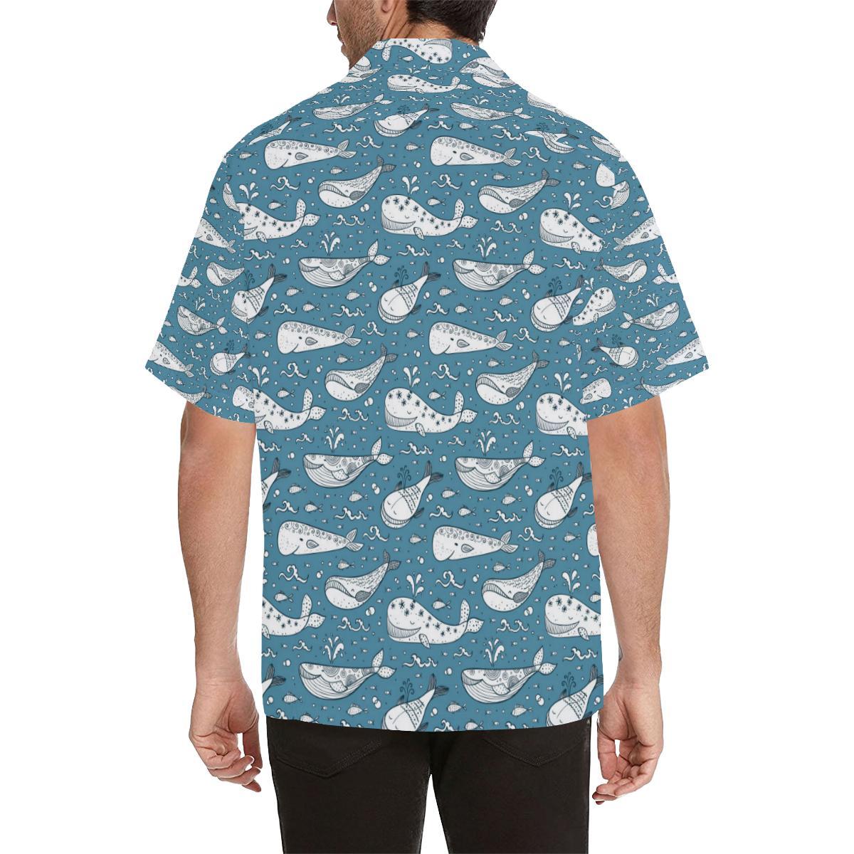 Humpback Whale Pattern Print Design Hawaiian Shirt