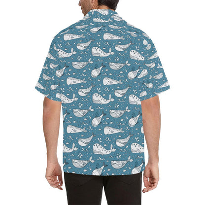 Humpback Whale Pattern Print Design Hawaiian Shirt