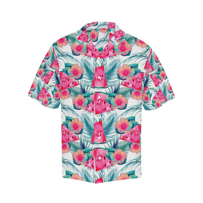 Watermelon Flower Pattern Mens All Over Print Hawaiian Shirt