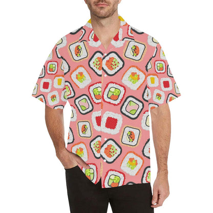 Sushi Roll Pattern Mens All Over Print Hawaiian Shirt