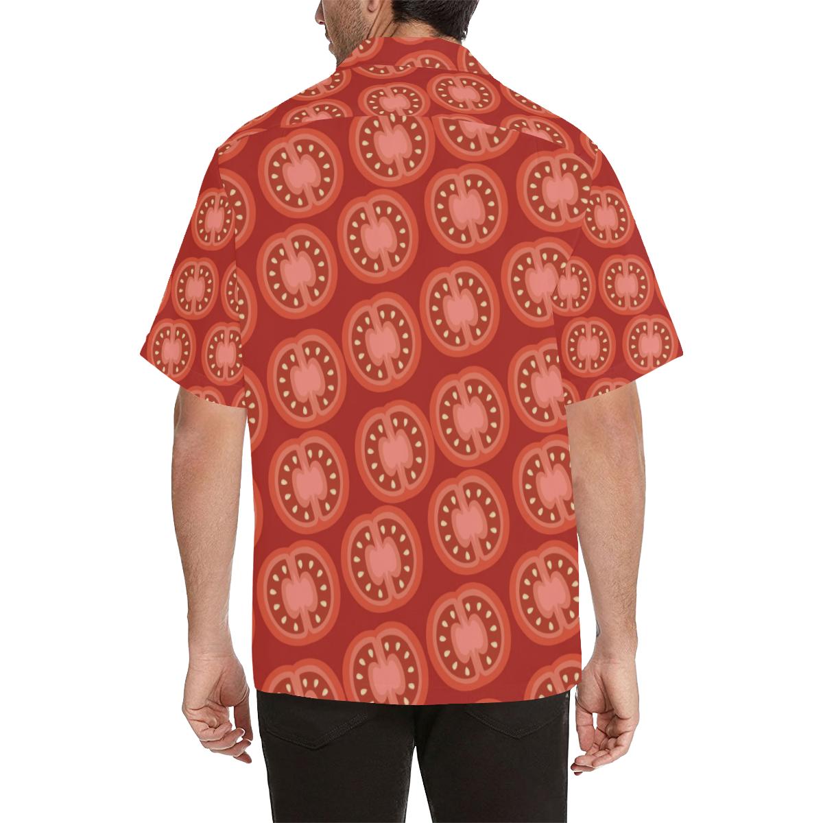 Sliced Tomato Pattern Mens All Over Print Hawaiian Shirt