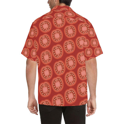 Sliced Tomato Pattern Mens All Over Print Hawaiian Shirt