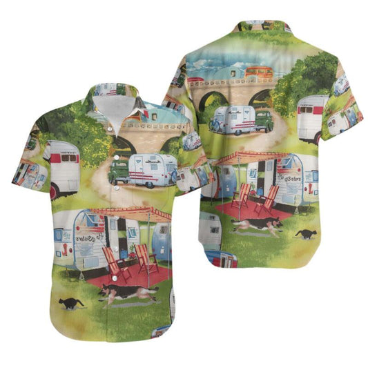 Happy Camping Car Summer Hawaiian Shirt 