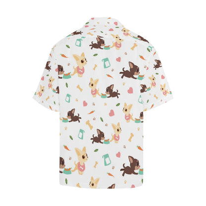 Cute Chihuahua Puppie Pattern Mens All Over Print Hawaiian Shirt