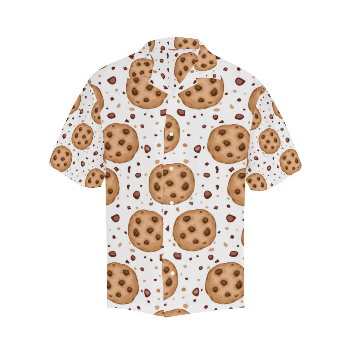 Chocolate Chip Cookie Pattern Mens All Over Print Hawaiian Shirt
