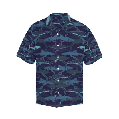 Shark Pattern Mens All Over Print Hawaiian Shirt