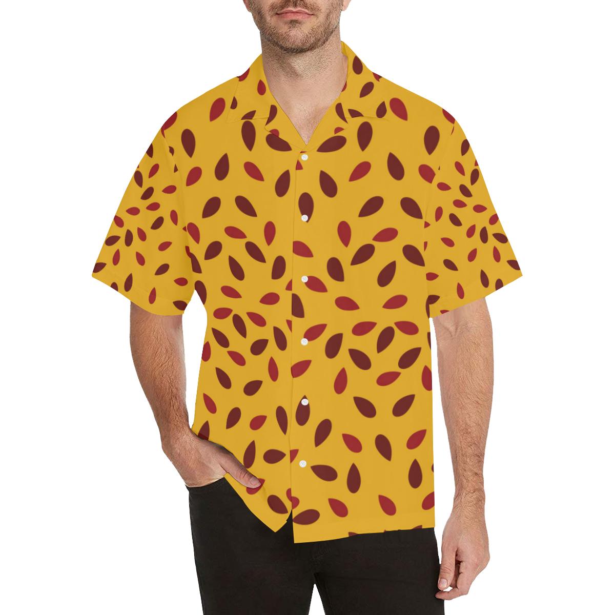 Passion Fruit Texture Mens All Over Print Hawaiian Shirt