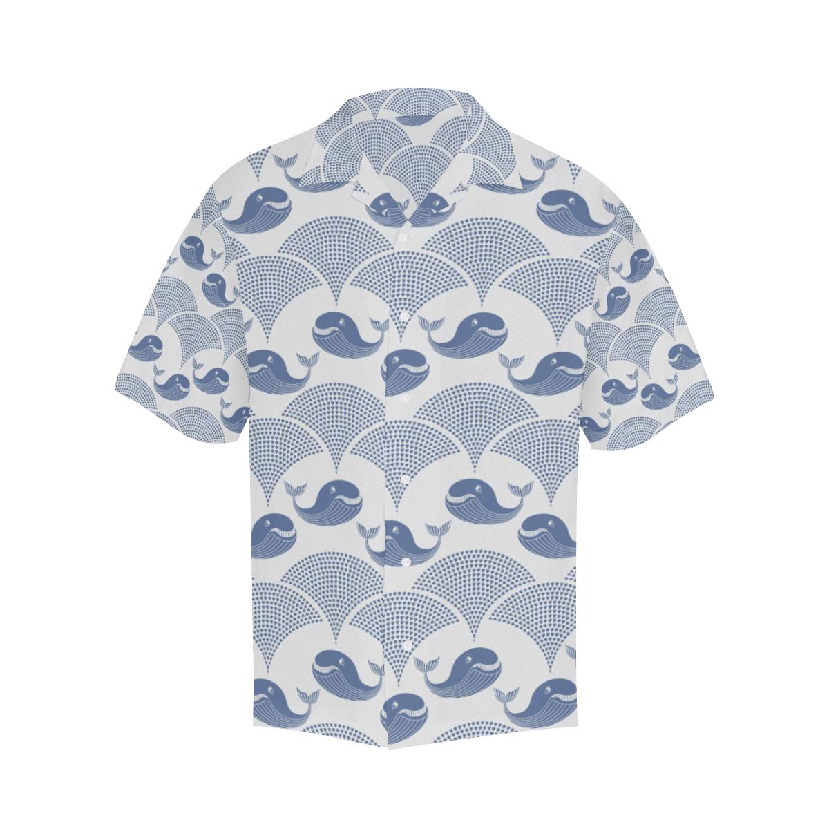 Whale Pattern Mens All Over Print Hawaiian Shirt