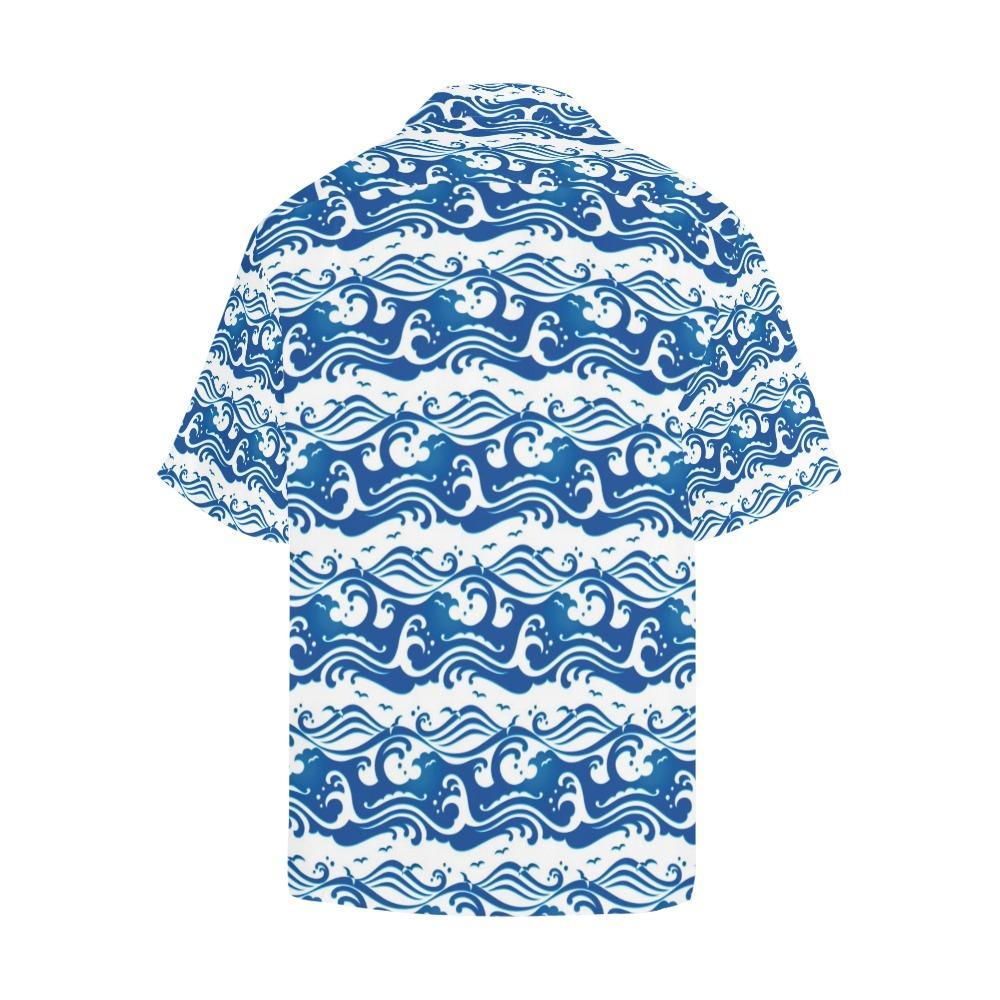 Wave Print Design Hawaiian Shirt