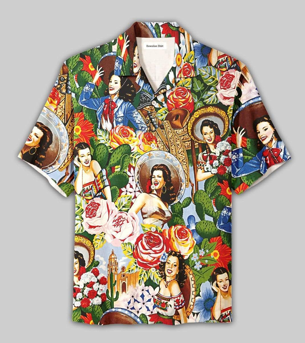 Mexican Girl Vintage &amp;amp; Retro Unisex Hawaiian Shirts #DH