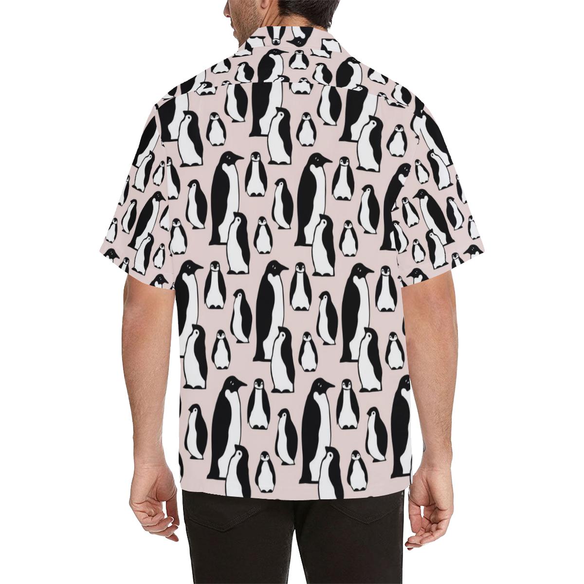 Penguin Pattern Background Mens All Over Print Hawaiian Shirt