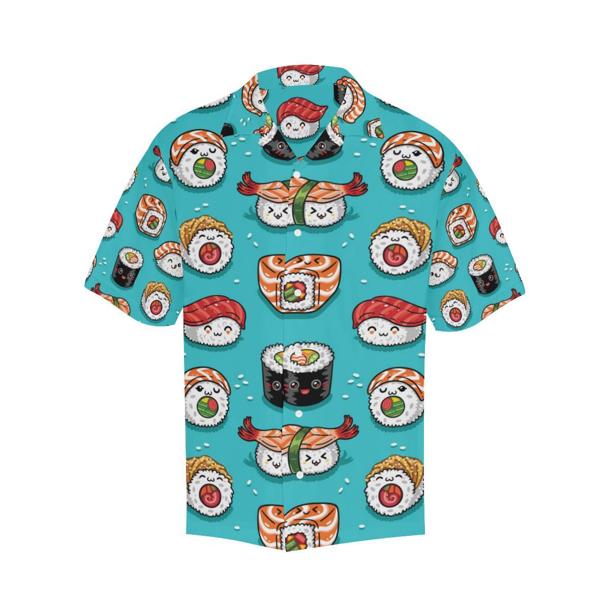 Cute Sushi Pattern Mens All Over Print Hawaiian Shirt