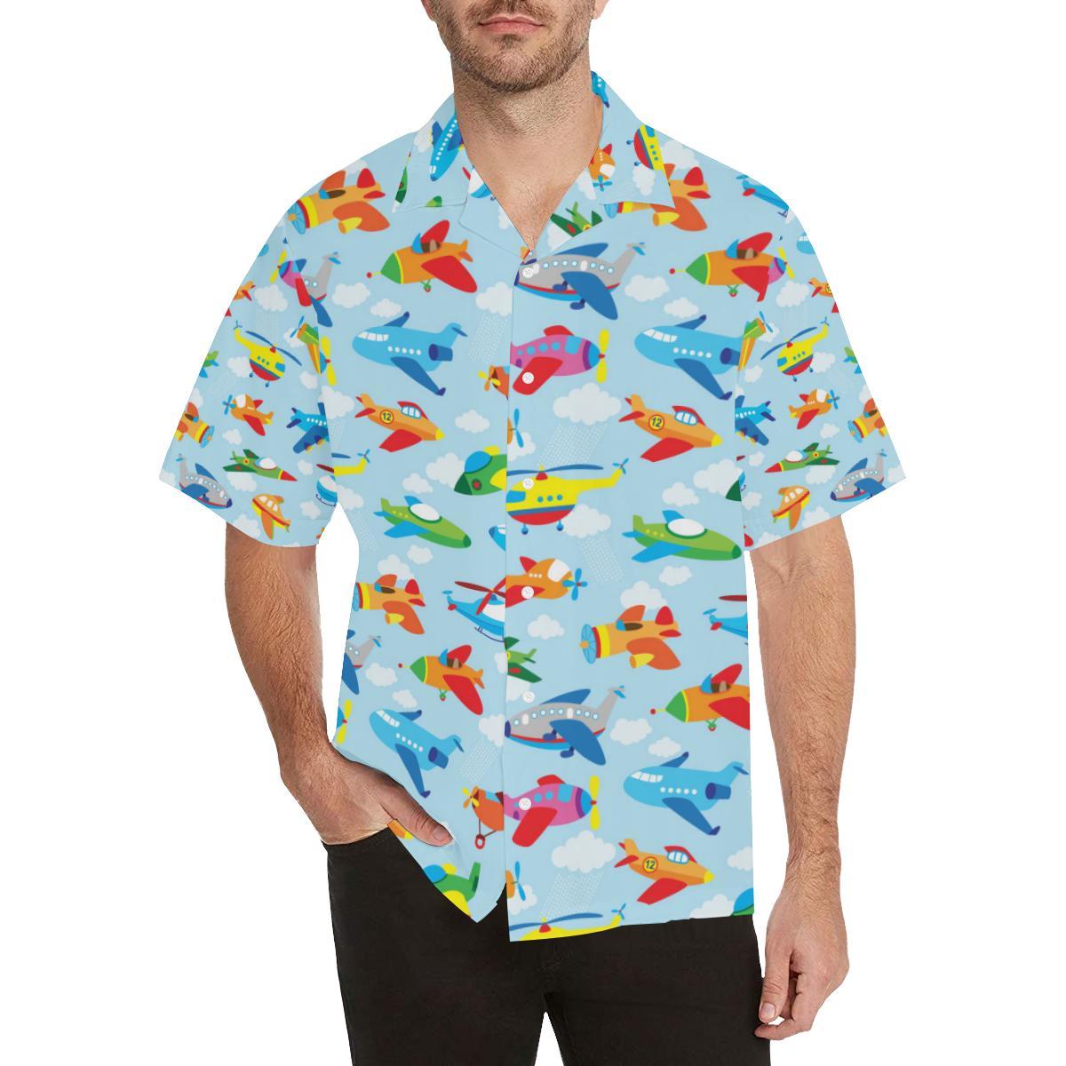 Airplane Colorful Pattern Print Design Hawaiian Shirt