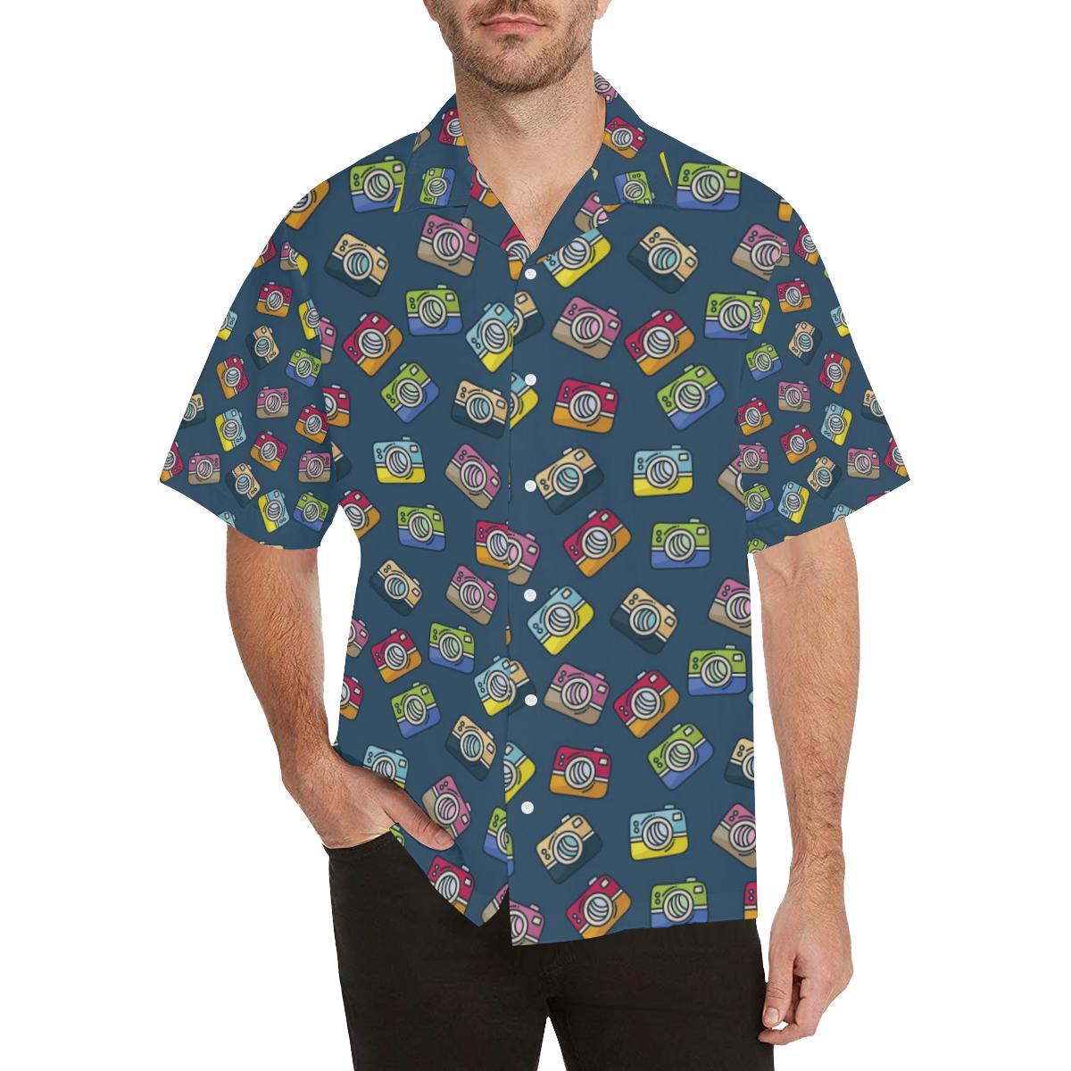 Camera Pattern Print Design Hawaiian Shirt