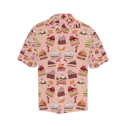 Cake Pattern Pokka Dot Background Mens All Over Print Hawaiian Shirt
