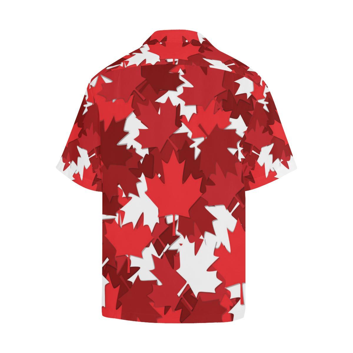 Canadian Maple Leaves Pattern Mens All Over Print Hawaiian Shirt