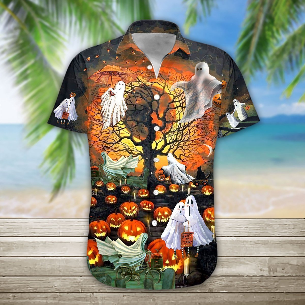 Boo Halloween 3D All Over Printed Hawaiian Shirt | Unique Beach