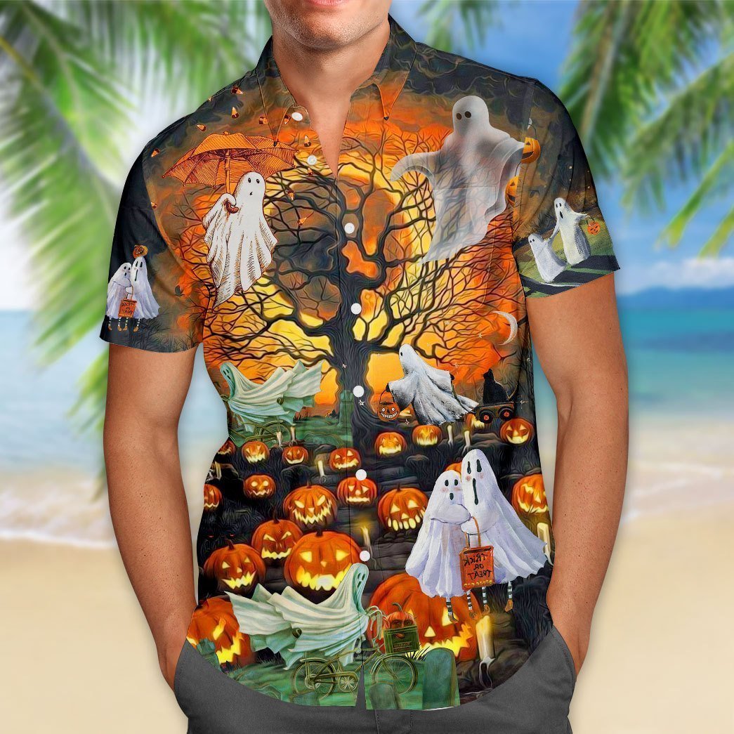 Boo Halloween 3D All Over Printed Hawaiian Shirt | Unique Beach