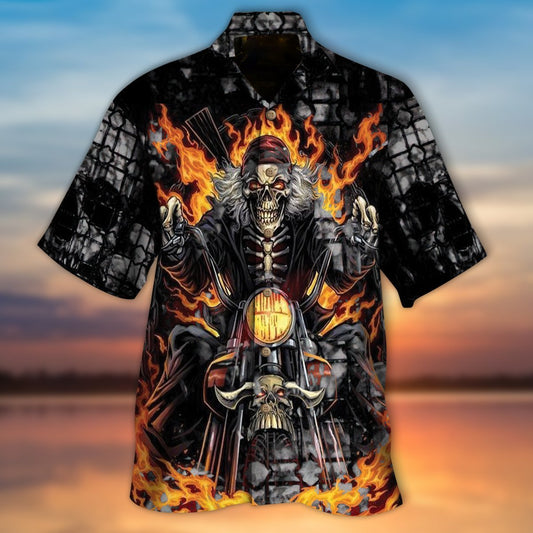 Biker Skull Halloween Hawaiian Shirt | For Men & Women | Adult | HW9143