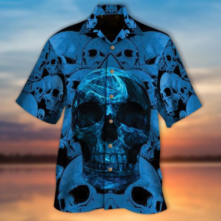 BLUE SKULLS Halloween Hawaiian Shirt | For Men & Women | Adult | HW9344