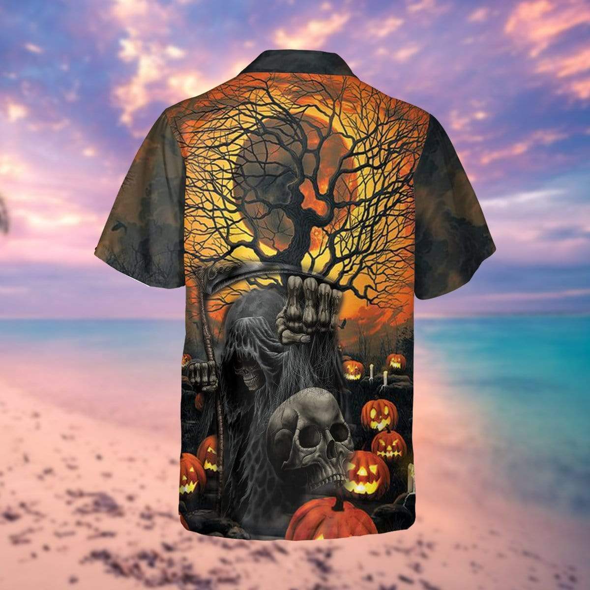 Hawaiian Aloha Shirts Death Is Coming Town Halloween