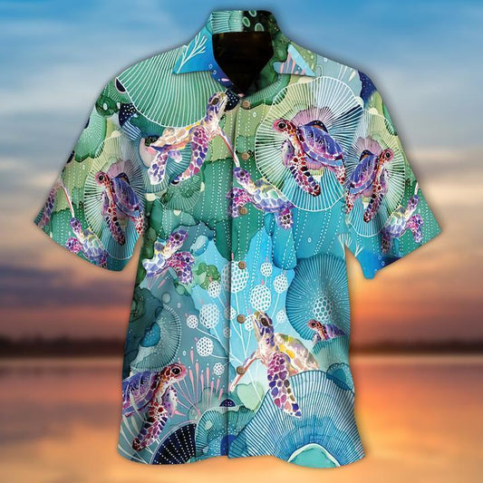 Turtle Coral Hawaiian Shirt | For Men & Women | Adult | HW6551