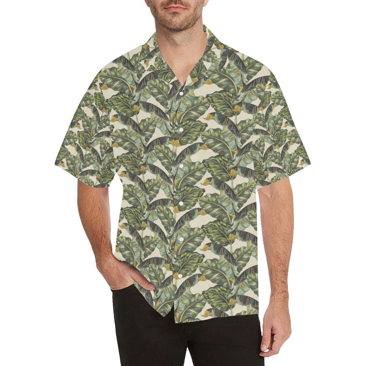 Banana Leaf Pattern Print Design Hawaiian Shirt