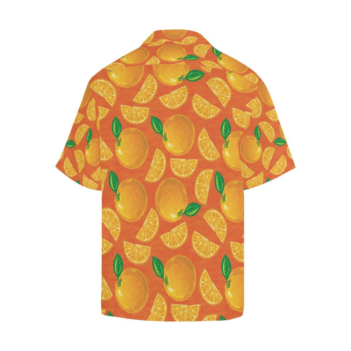 Orange Pattern Background Mens All Over Print Hawaiian Shirt