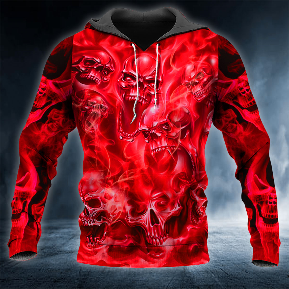 Red Soul Eater Ghost Skull 3D All Over Printed Unisex Hoodie US Size