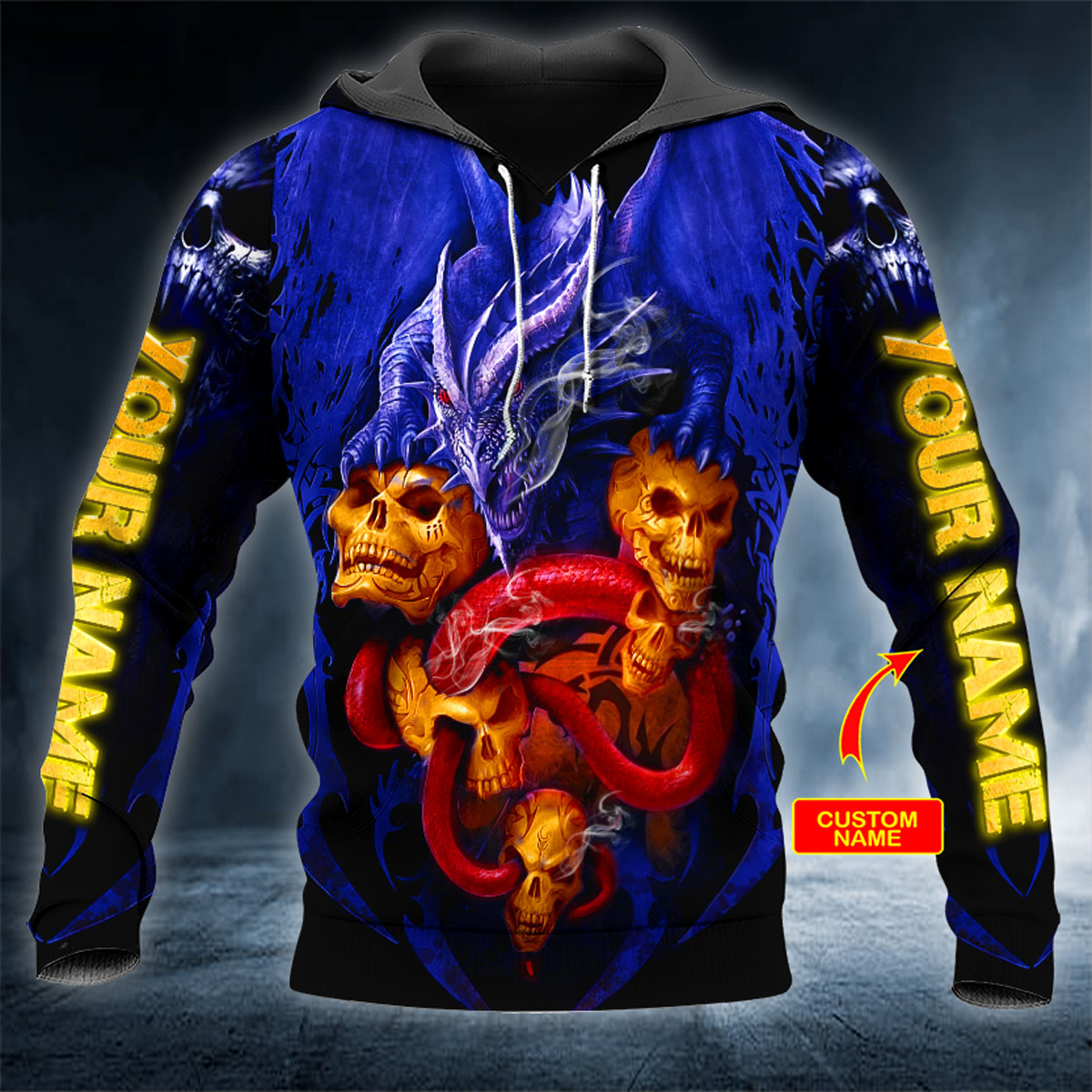 Dragon Killer Skull Personalized 3D All Over Printed Unisex Hoodie US Size