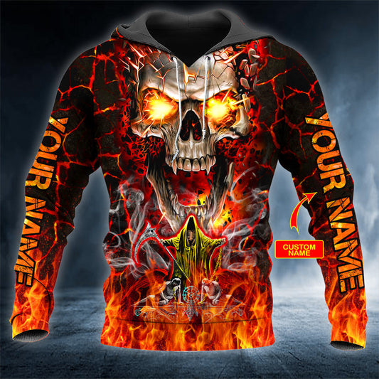 Grim Reaper Blast Skull Personalized 3D All Over Printed Unisex Hoodie US Size