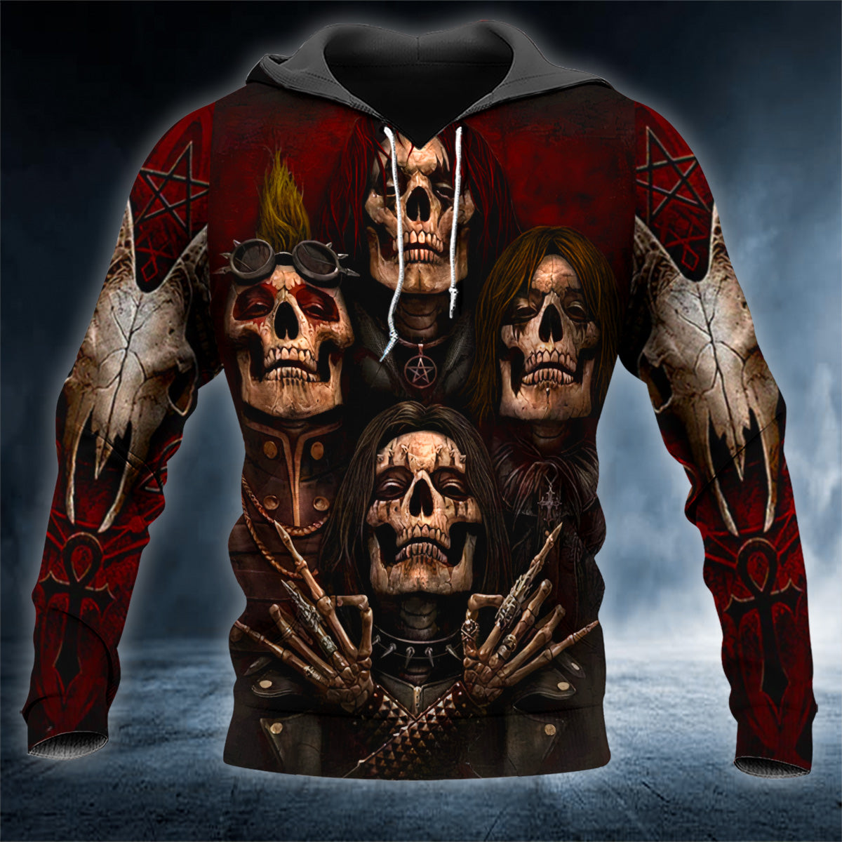 Face Of Goth Skull 3D All Over Printed Unisex Hoodie US Size