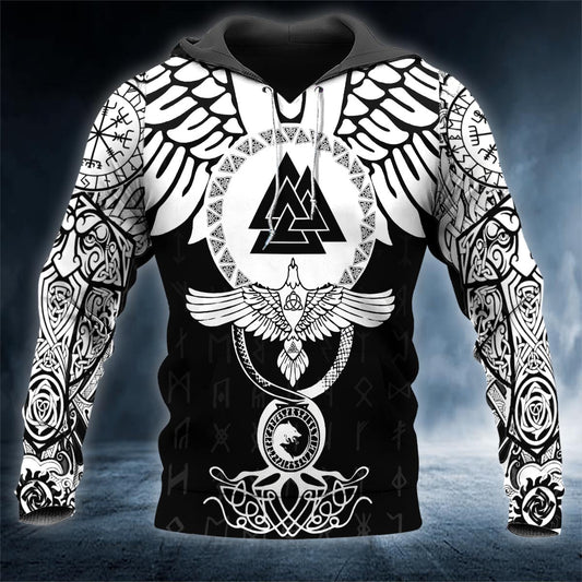 Valknut Viking Tattoo 3D All Over Printed Unisex Hoodie US Size