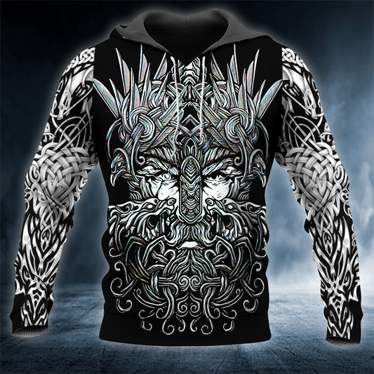 Odin The One-Eyed All-Father King Viking 3D All Over Printed Unisex Hoodie US Size