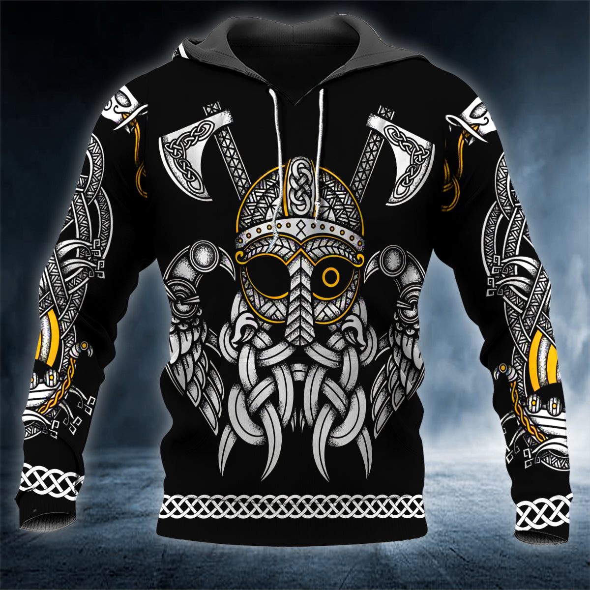 Odin King Viking Twin Axes Tattoo 3D All Over Printed Unisex Hoodie US Size