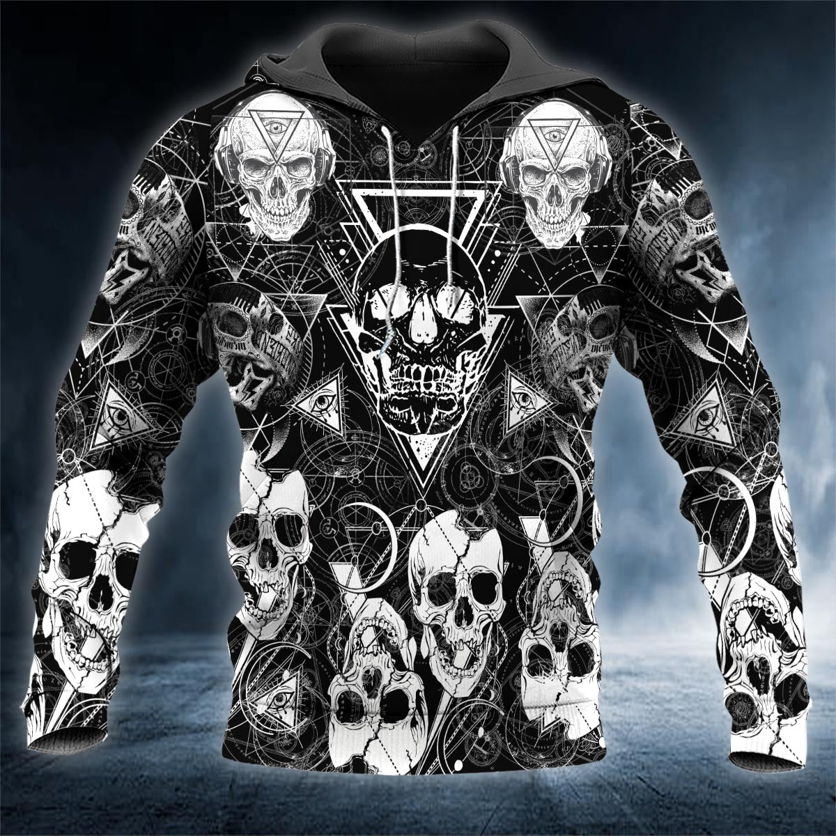 Gothic Satan Skull 3D All Over Printed Unisex Hoodie US Size