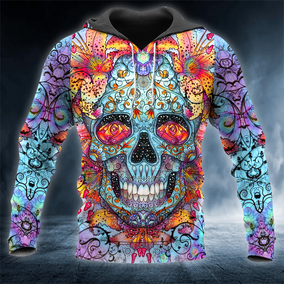 Fantasy Sugar Skull 3D All Over Printed Unisex Hoodie US Size