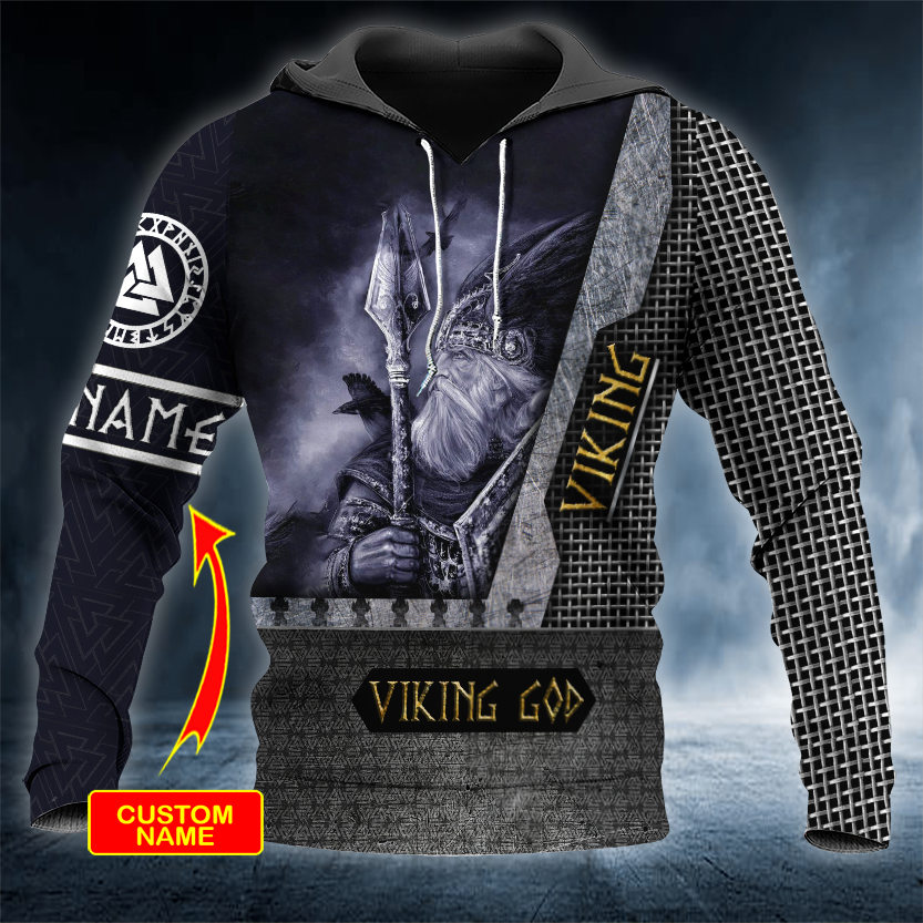 Odin The Allfather King Viking Personalized 3D All Over Printed Unisex Hoodie US Size