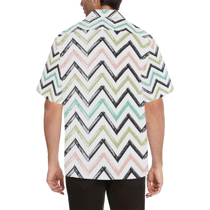 Zigzag Chevron Paint Pattern Mens All Over Print Hawaiian Shirt