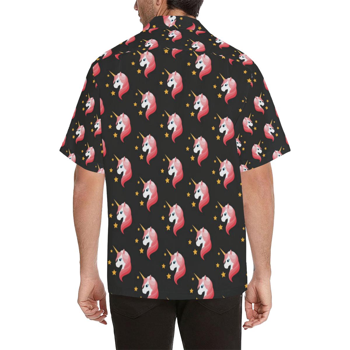 Unicorn Star Pattern Mens All Over Print Hawaiian Shirt
