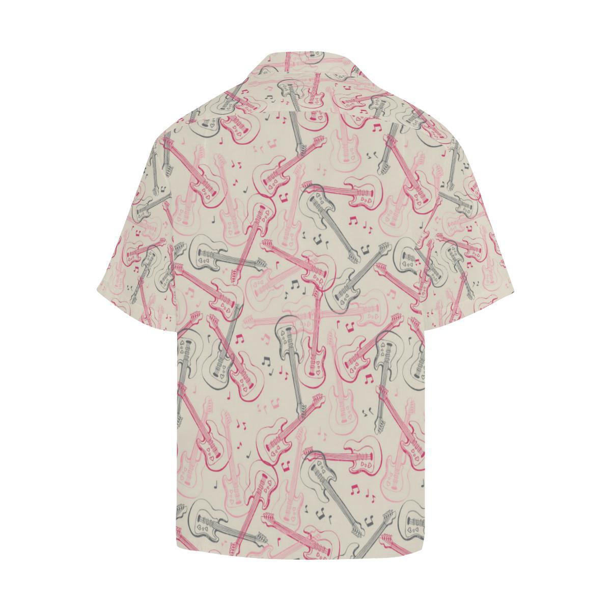 Bass Guitar Pattern Print Design Hawaiian Shirt