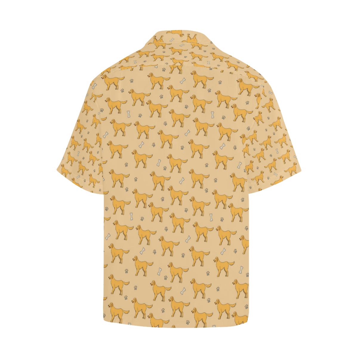 Golden Retriever Pattern Print Design 04 Mens All Over Hawaiian Shirt